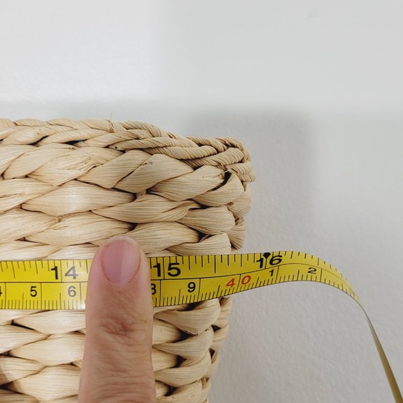 Retro Floral Shoulder Bag Woven Straw Dual Handle Lined Tropical Hawaiian Wicker - Picture 6 of 11